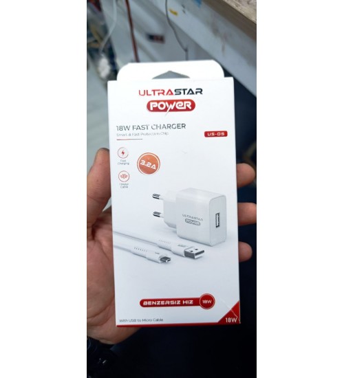 Ultra star power 18 volt sarj cihazı micro  kablo dahil