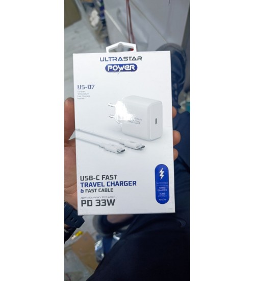 Ultra star power 33 volt sarj cihazı kablo dahil