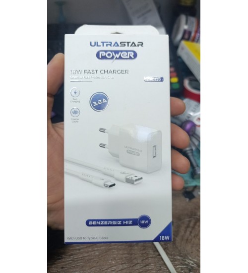 Ultra star power 18 volt sarj cihazı kablo dahil